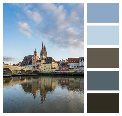 Danube River Bridge Regensburg Image